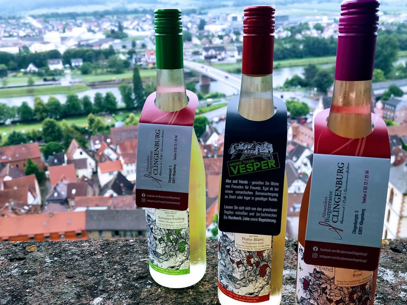 Flaschenhänger für Burgterrasse Clingenburg