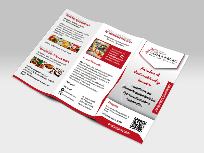 Flyer für Burgterrasse Clingenburg