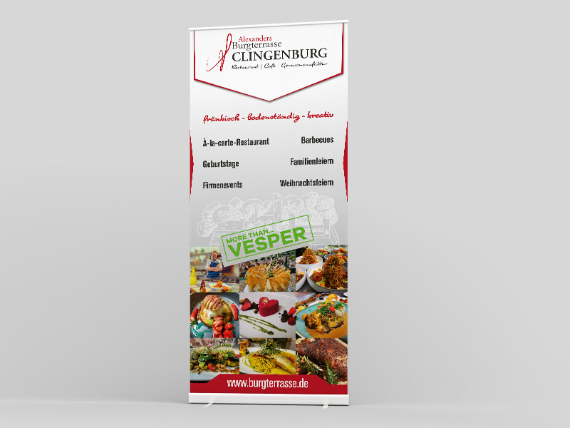 Roll-Up Display für Burgterrasse Clingenburg
