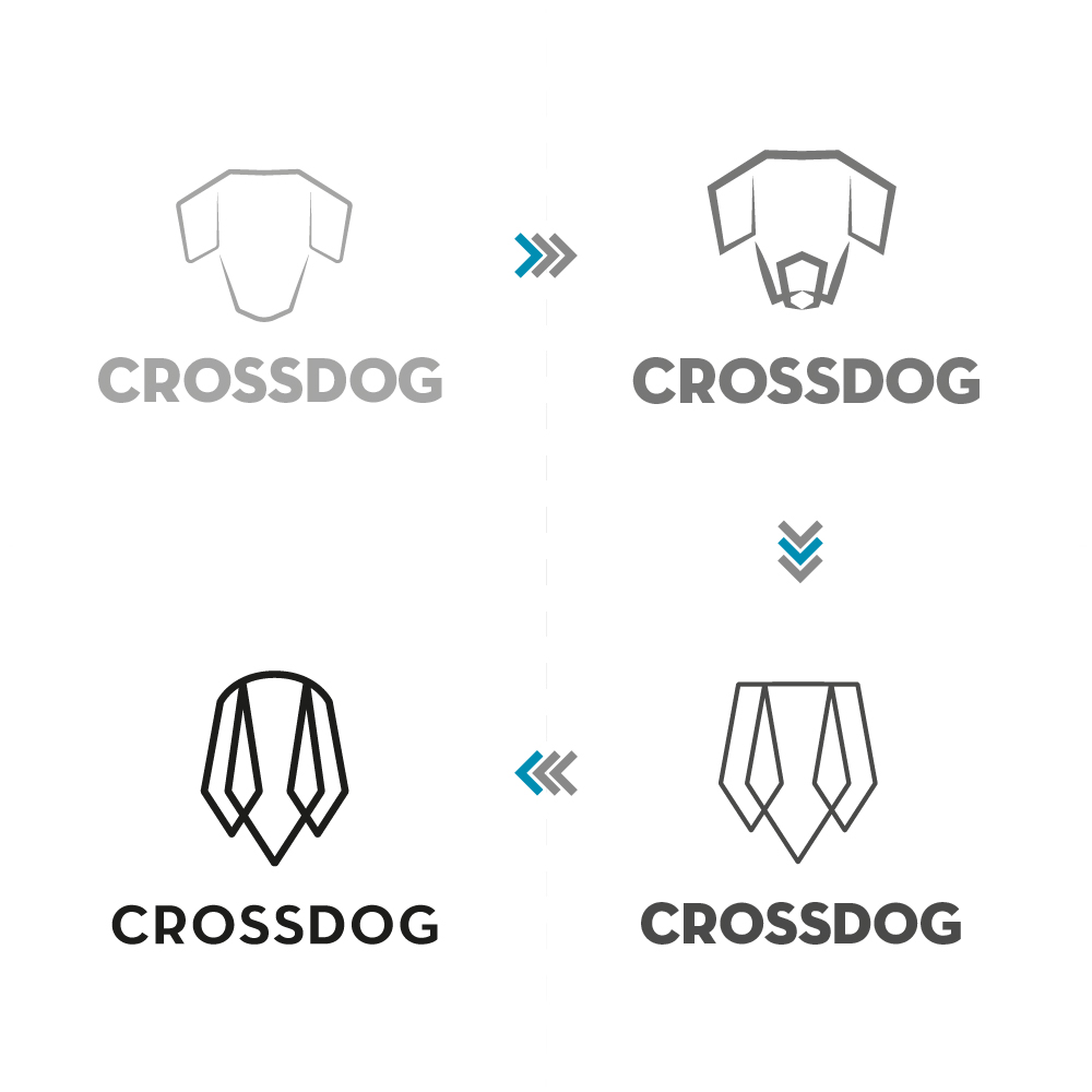 Logo Designprozess CROSSDOG